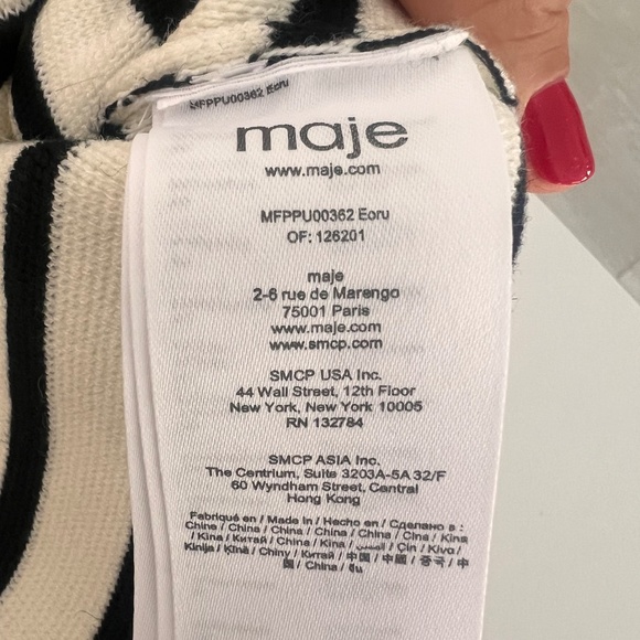 Maje Sleeveless striped cardigan - size FR 01 - Picture 4 of 4